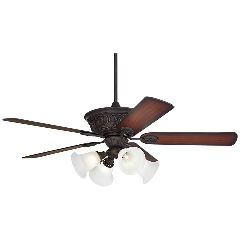 Image 5 52" Casa Vieja Contessa Bronze Marbleized Glass LED Pull Chain Fan more views