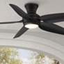 52" Casa Vieja Del Diego Black Damp Rated Hugger Fan with Remote