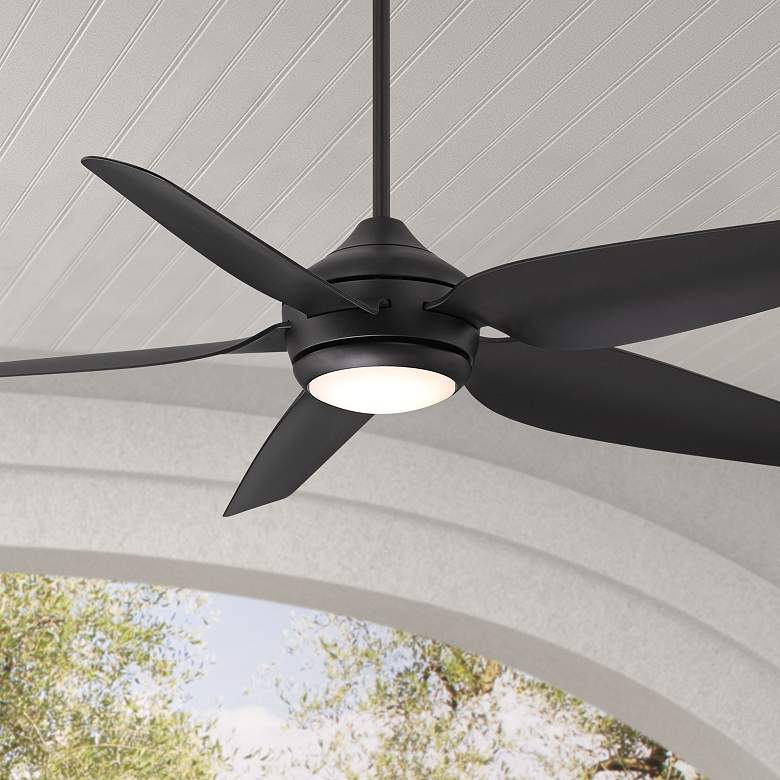 Image 1 52" Casa Vieja Del Diego Matte Black LED Indoor/Outdoor Ceiling Fan
