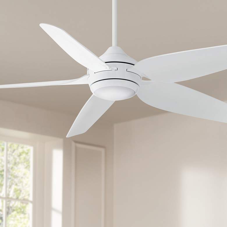 Image 1 52" Casa Vieja Del Diego Matte White LED Indoor/Outdoor Ceiling Fan