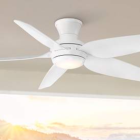 Image1 of 52" Casa Vieja Del Diego White LED Indoor/Outdoor Hugger Ceiling Fan