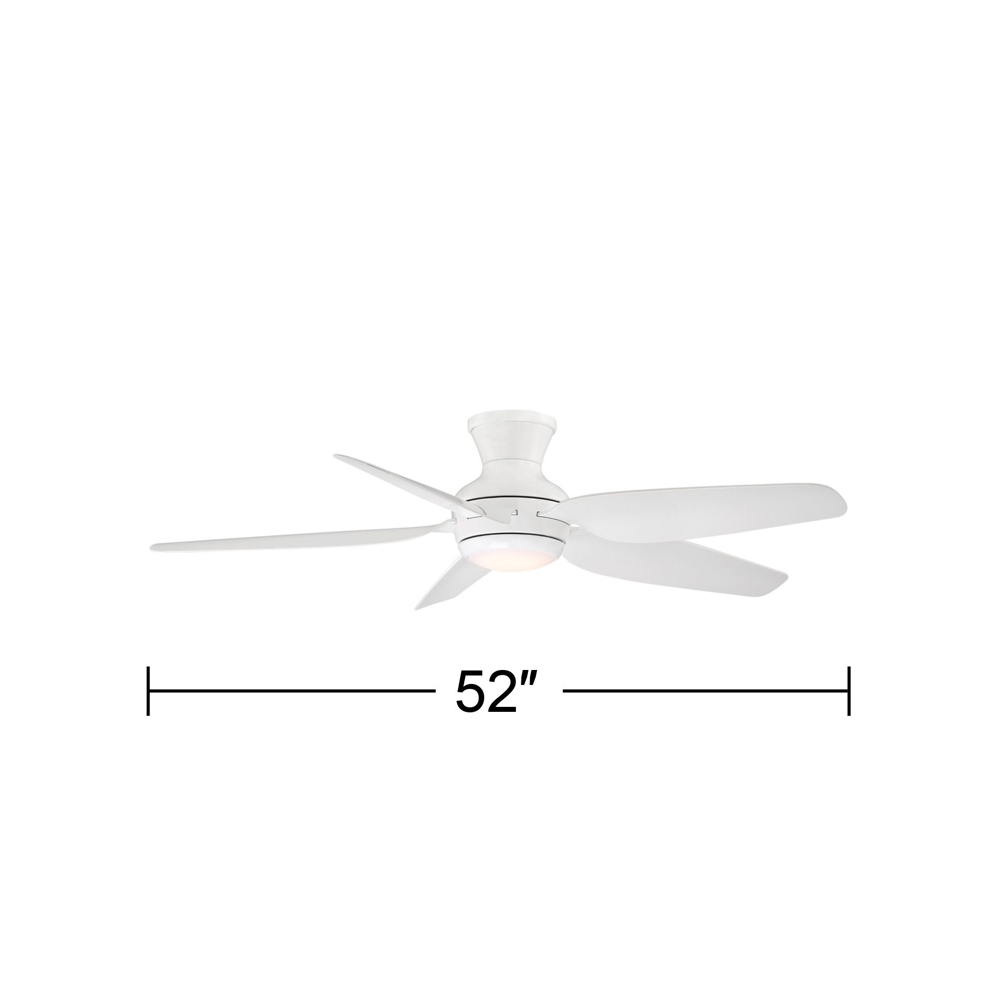 52" Casa Vieja Del Diego White LED Indoor/Outdoor Hugger Ceiling Fan in scene