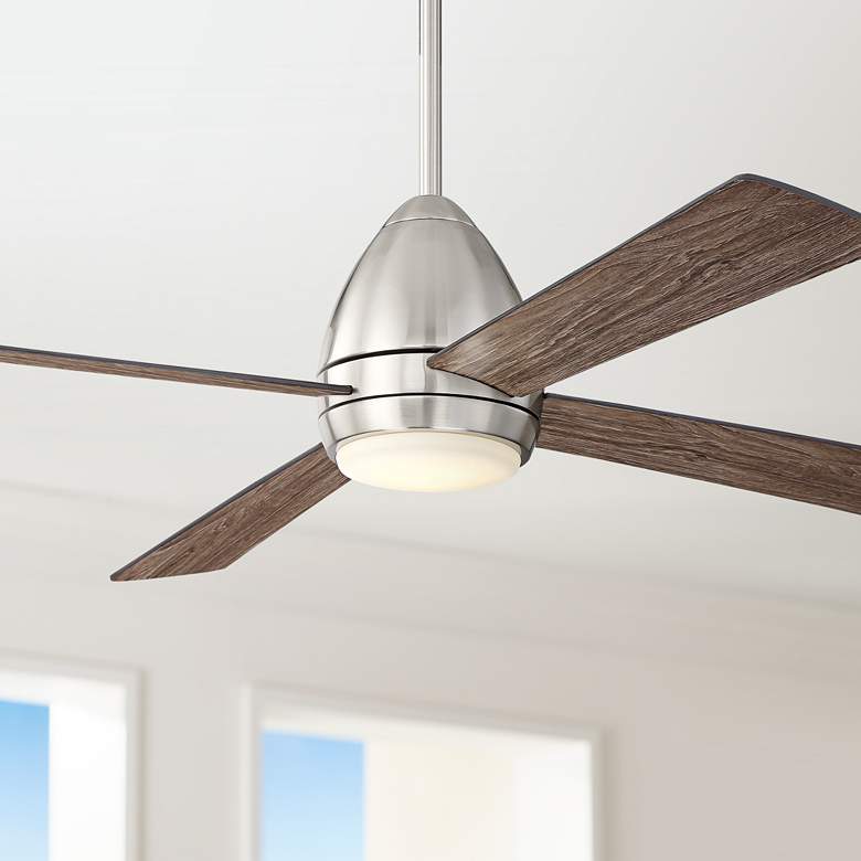 Image 1 52" Casa Vieja Del Largo Brushed Nickel LED Ceiling Fan
