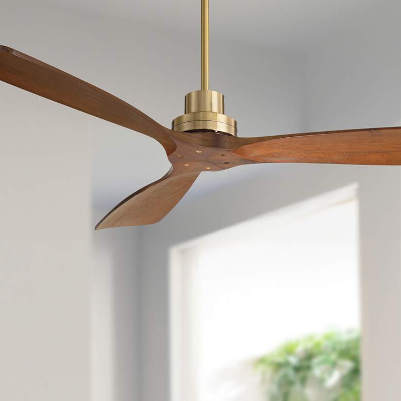 Image 1 52" Casa Vieja Delta DC Soft Brass Ceiling Fan with Remote