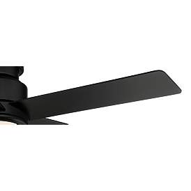 Image4 of 52" Casa Vieja Grand Palm Black Damp Rated LED Hugger Fan with Remote more views
