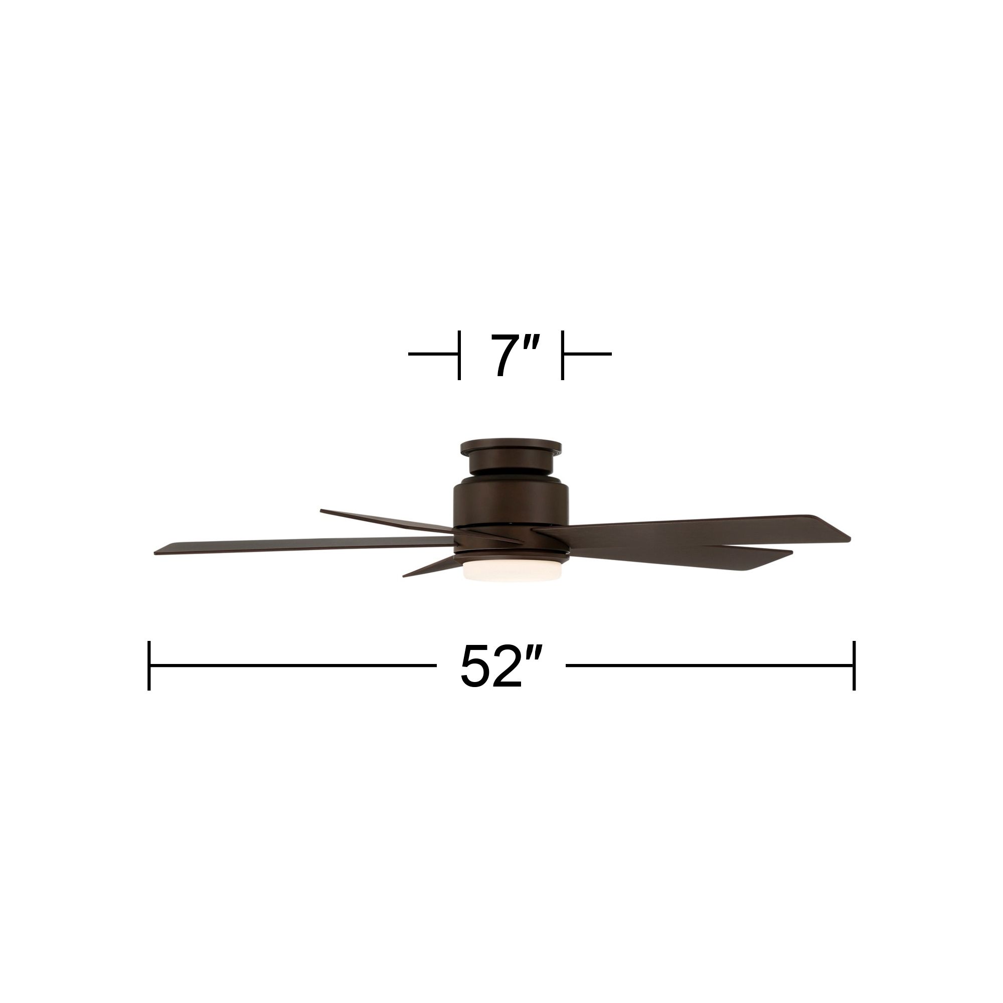 52" Casa Vieja Grand Palm Bronze LED Damp Rated Hugger Fan with Remote in scene
