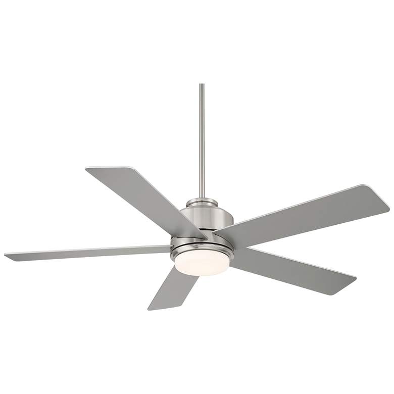 Image 2 52" Casa Vieja Grand Palm Brushed Nickel LED Damp Rated Fan