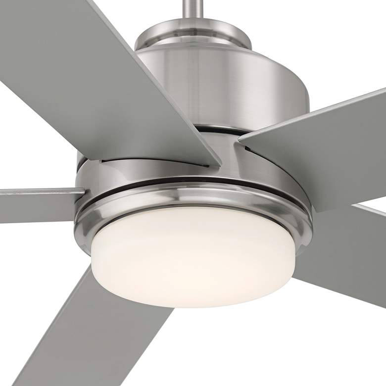 Image 3 52" Casa Vieja Grand Palm Brushed Nickel LED Damp Rated Fan more views