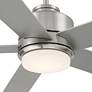 4_52" Casa Vieja Grand Palm Brushed Nickel LED Damp Rated Fan more views