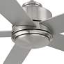 5_52" Casa Vieja Grand Palm Brushed Nickel LED Damp Rated Fan more views
