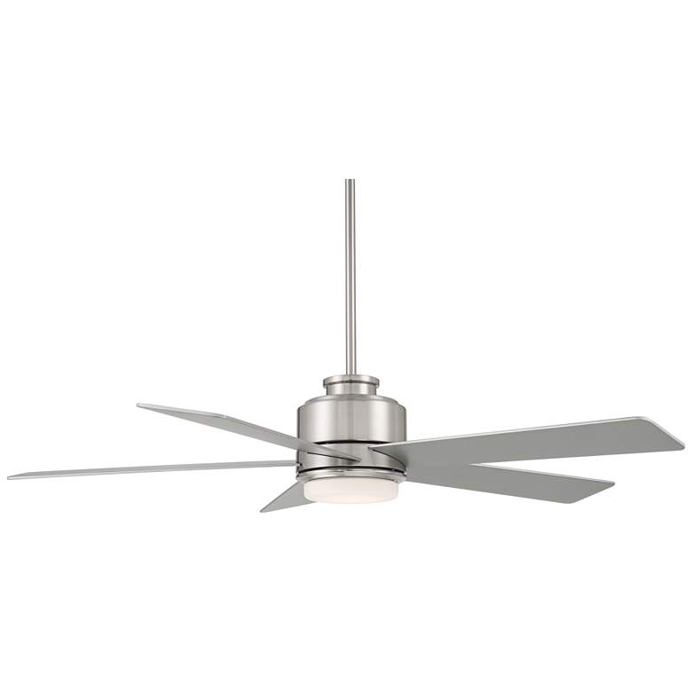 Image 6 52" Casa Vieja Grand Palm Brushed Nickel LED Damp Rated Fan more views