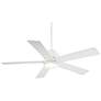 3_52" Casa Vieja Grand Palm Matte White LED Damp Rated Fan with Remote