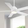 2_52" Casa Vieja Grand Palm Matte White LED Damp Rated Fan with Remote