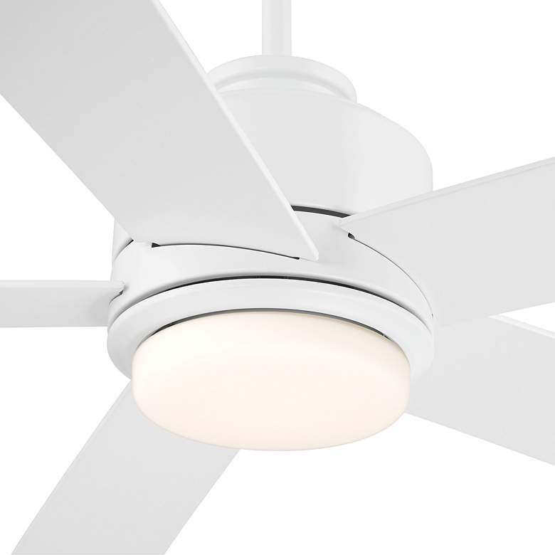 Image 3 52" Casa Vieja Grand Palm Matte White LED Damp Rated Fan with Remote more views