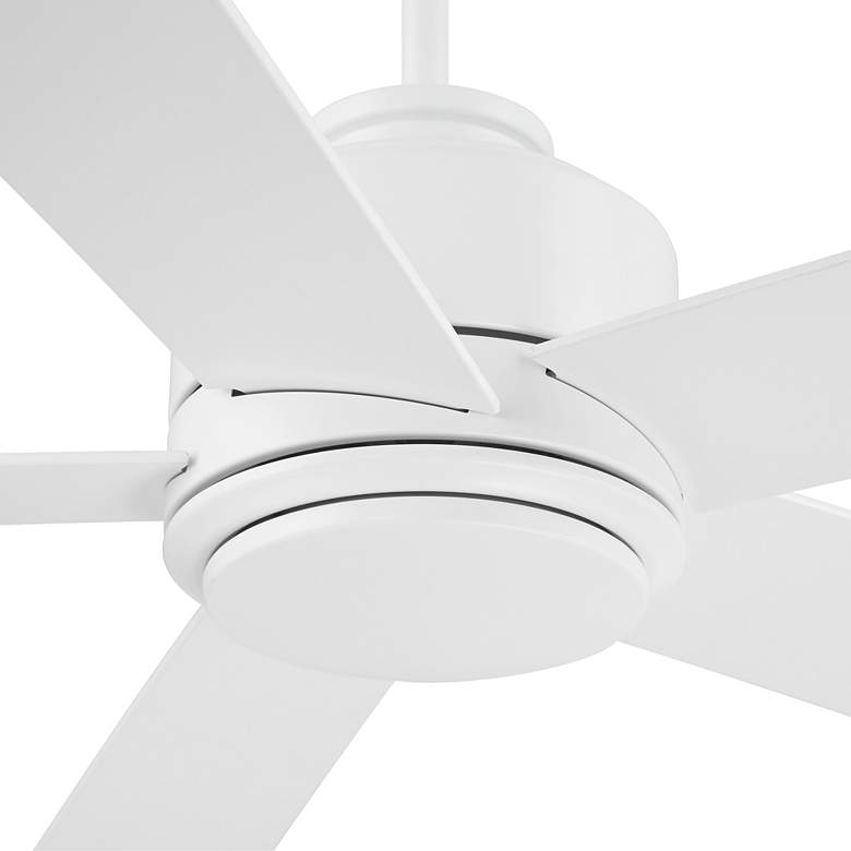 Image 4 52" Casa Vieja Grand Palm Matte White LED Damp Rated Fan with Remote more views
