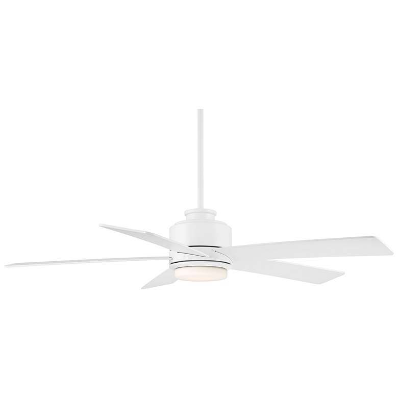 Image 6 52" Casa Vieja Grand Palm Matte White LED Damp Rated Fan with Remote more views