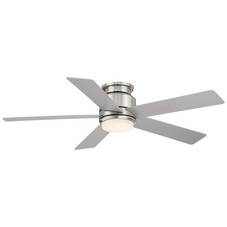 Image 2 52" Casa Vieja Grand Palm Nickel LED Damp Rated Hugger Fan with Remote