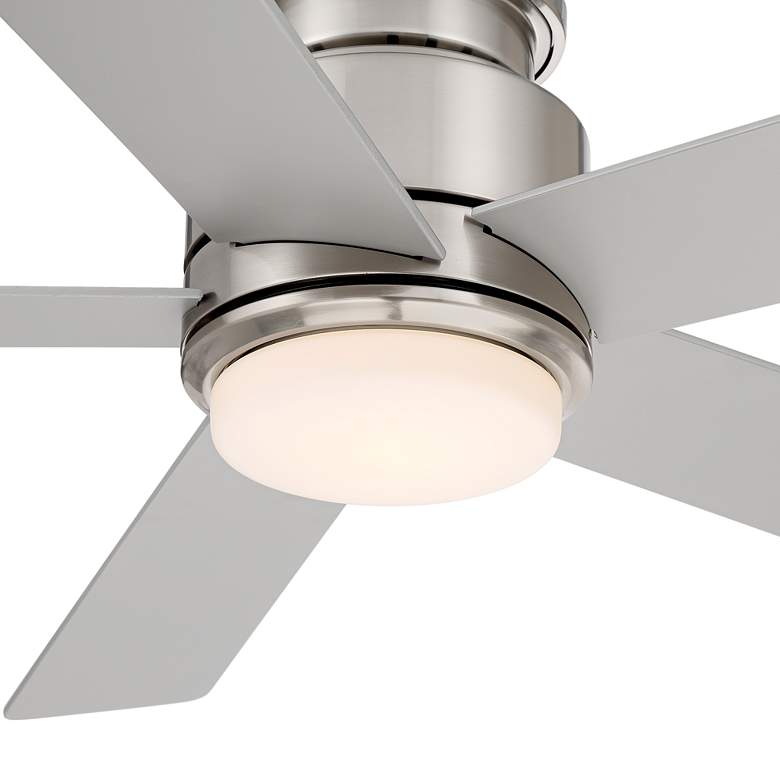 Image 3 52" Casa Vieja Grand Palm Nickel LED Damp Rated Hugger Fan with Remote more views