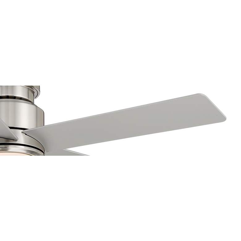 Image 4 52 inch Casa Vieja Grand Palm Nickel LED Damp Rated Hugger Fan with Remote more views