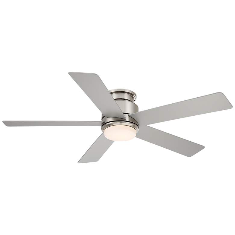Image 7 52 inch Casa Vieja Grand Palm Nickel LED Damp Rated Hugger Fan with Remote more views