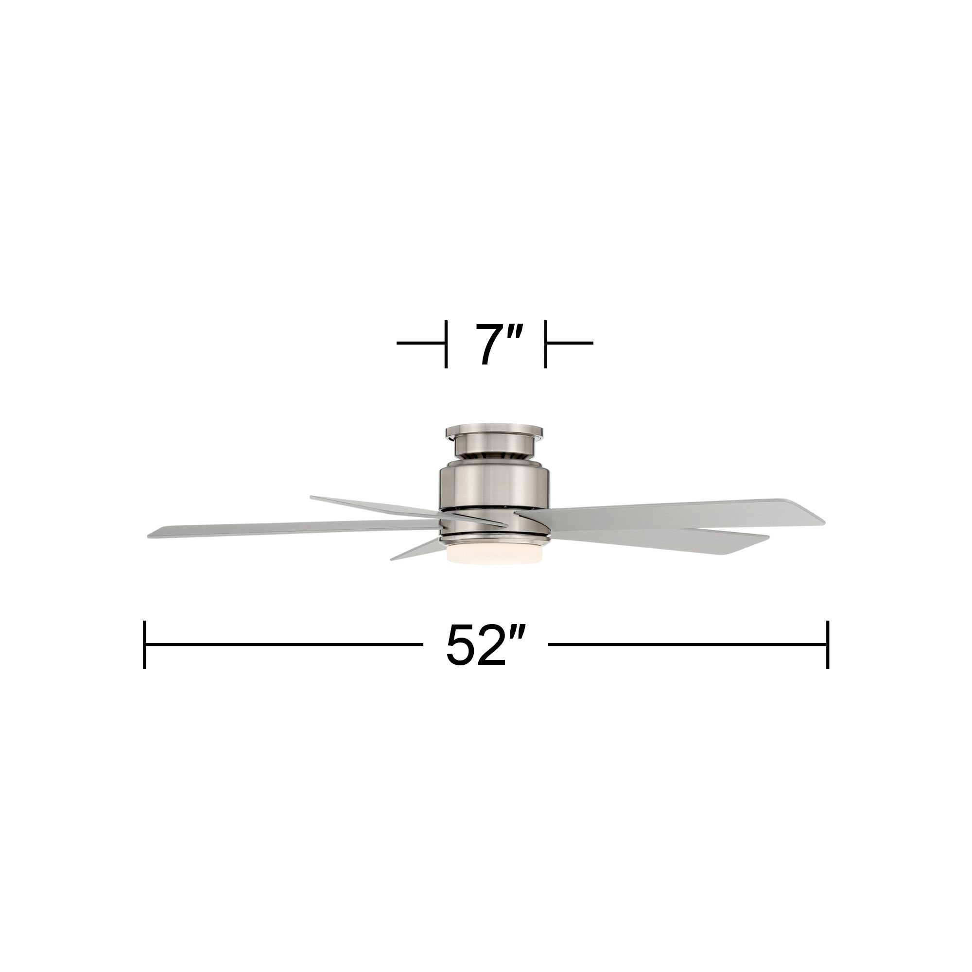 52" Casa Vieja Grand Palm Nickel LED Damp Rated Hugger Fan with Remote