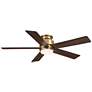 4_52" Casa Vieja Grand Palm Soft Brass LED Damp Rated Hugger Fan
