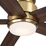 Thumbnail4 of 52" Casa Vieja Grand Palm Soft Brass LED Damp Rated Hugger Fan more views