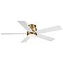 3_52" Casa Vieja Grand Palm Soft Brass LED Damp Rated Hugger Fan