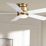 2_52" Casa Vieja Grand Palm Soft Brass LED Damp Rated Hugger Fan