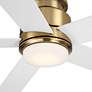 4_52" Casa Vieja Grand Palm Soft Brass LED Damp Rated Hugger Fan more views