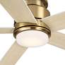 5_52" Casa Vieja Grand Palm Soft Brass LED Damp Rated Hugger Fan more views