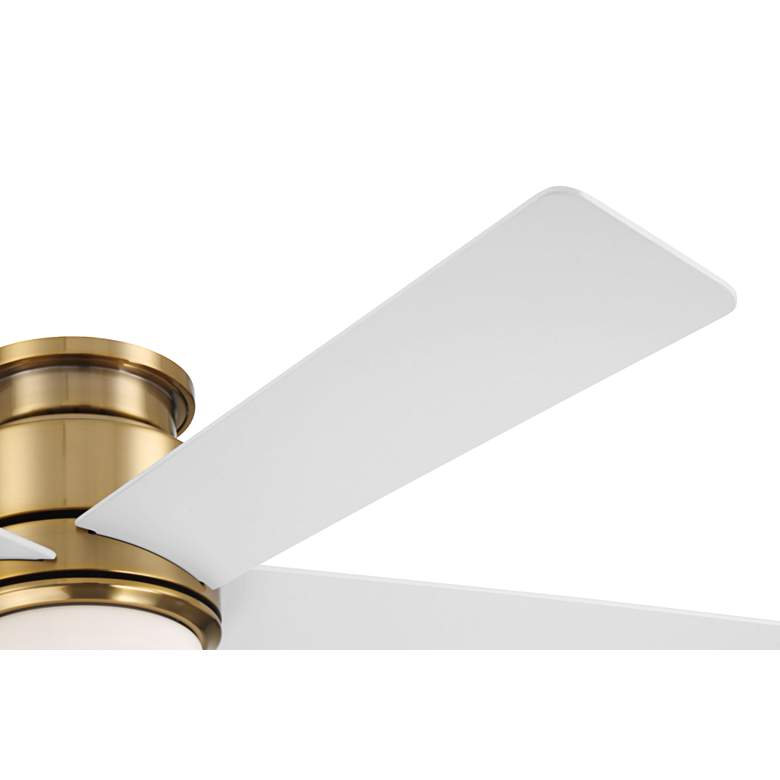 Image 5 52" Casa Vieja Grand Palm Soft Brass LED Damp Rated Hugger Fan more views