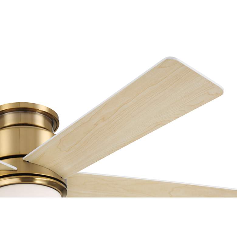 Image 6 52" Casa Vieja Grand Palm Soft Brass LED Damp Rated Hugger Fan more views