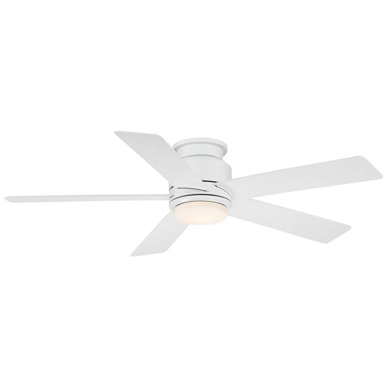 Image 2 52" Casa Vieja Grand Palm White LED Damp Rated Hugger Fan with Remote