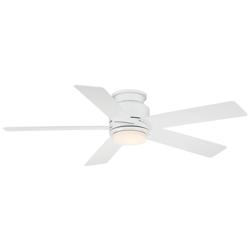 52" Casa Vieja Grand Palm White LED Damp Rated Hugger Fan with Remote