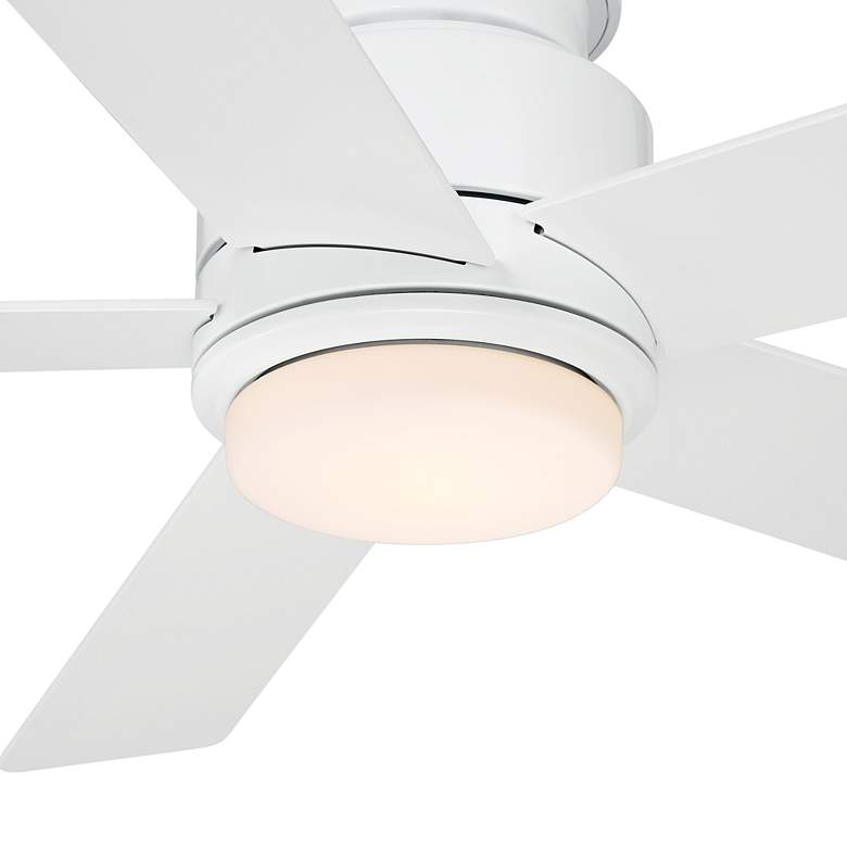 Image 3 52" Casa Vieja Grand Palm White LED Damp Rated Hugger Fan with Remote more views