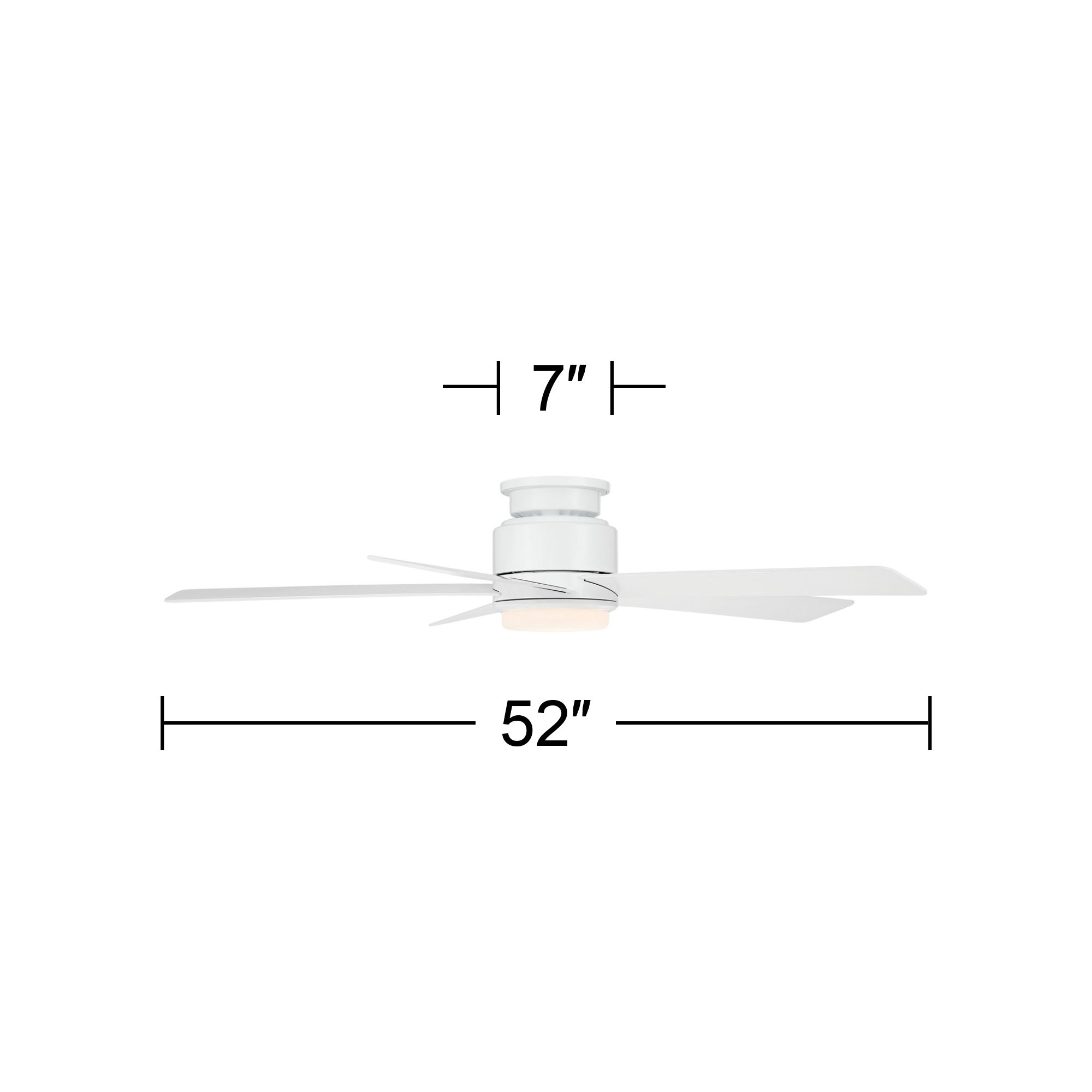 52" Casa Vieja Grand Palm White LED Damp Rated Hugger Fan with Remote