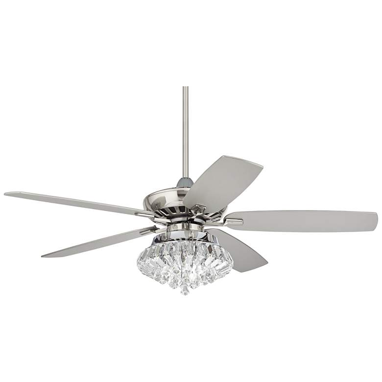 Image 2 52" Casa Vieja Journey Brushed Nickel Deco LED Ceiling Fan with Remote