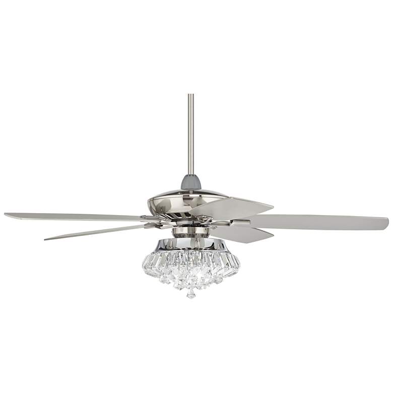 Image 6 52" Casa Vieja Journey Brushed Nickel Deco LED Ceiling Fan with Remote more views