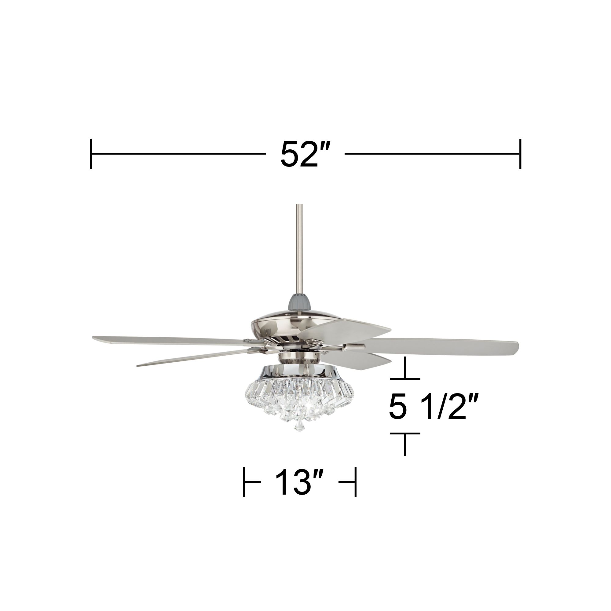 52" Casa Vieja Journey Brushed Nickel Deco LED Ceiling Fan with Remote