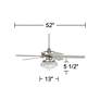 52" Casa Vieja Journey Brushed Nickel Deco LED Ceiling Fan with Remote