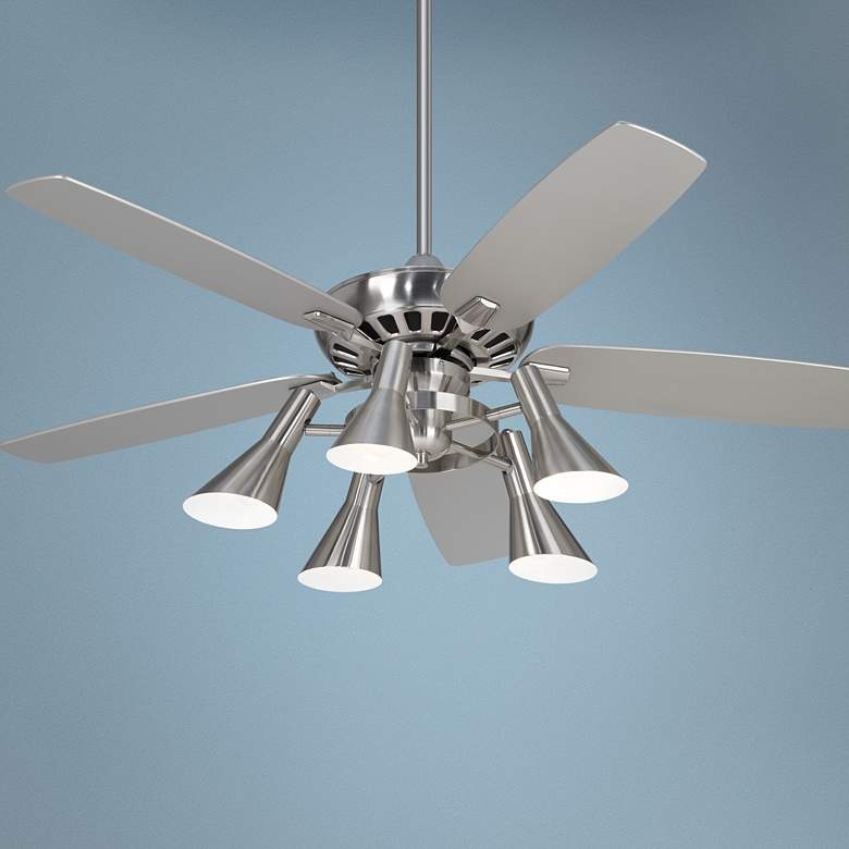 Image 1 52 inch Casa Vieja Journey Brushed Nickel LED Ceiling Fan