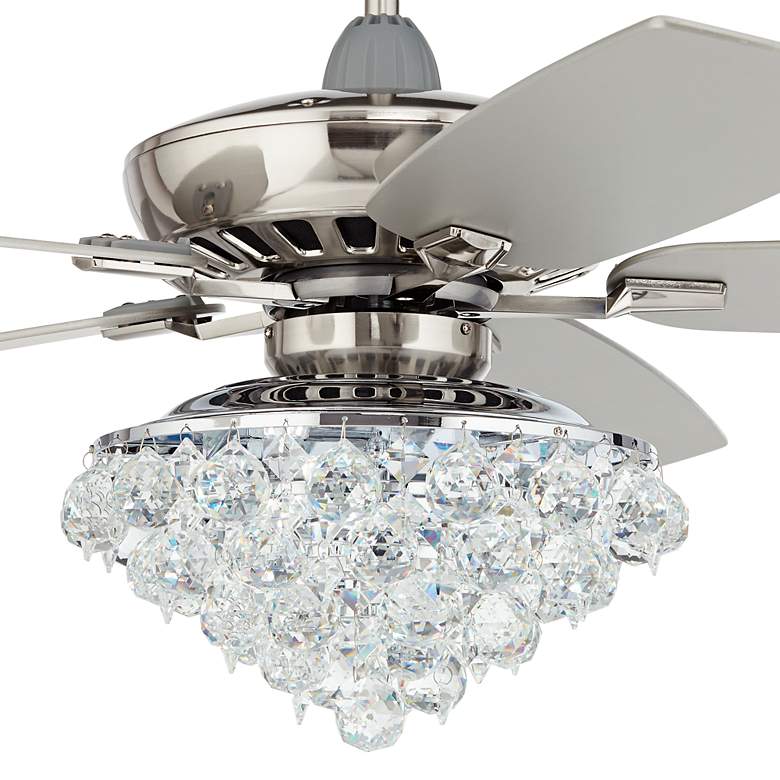 Image 3 52" Casa Vieja Journey Nickel and Crystal LED Ceiling Fan with Remote more views