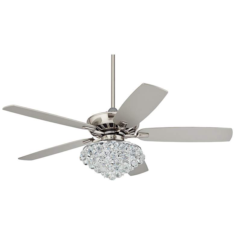 Image 7 52" Casa Vieja Journey Nickel and Crystal LED Ceiling Fan with Remote more views