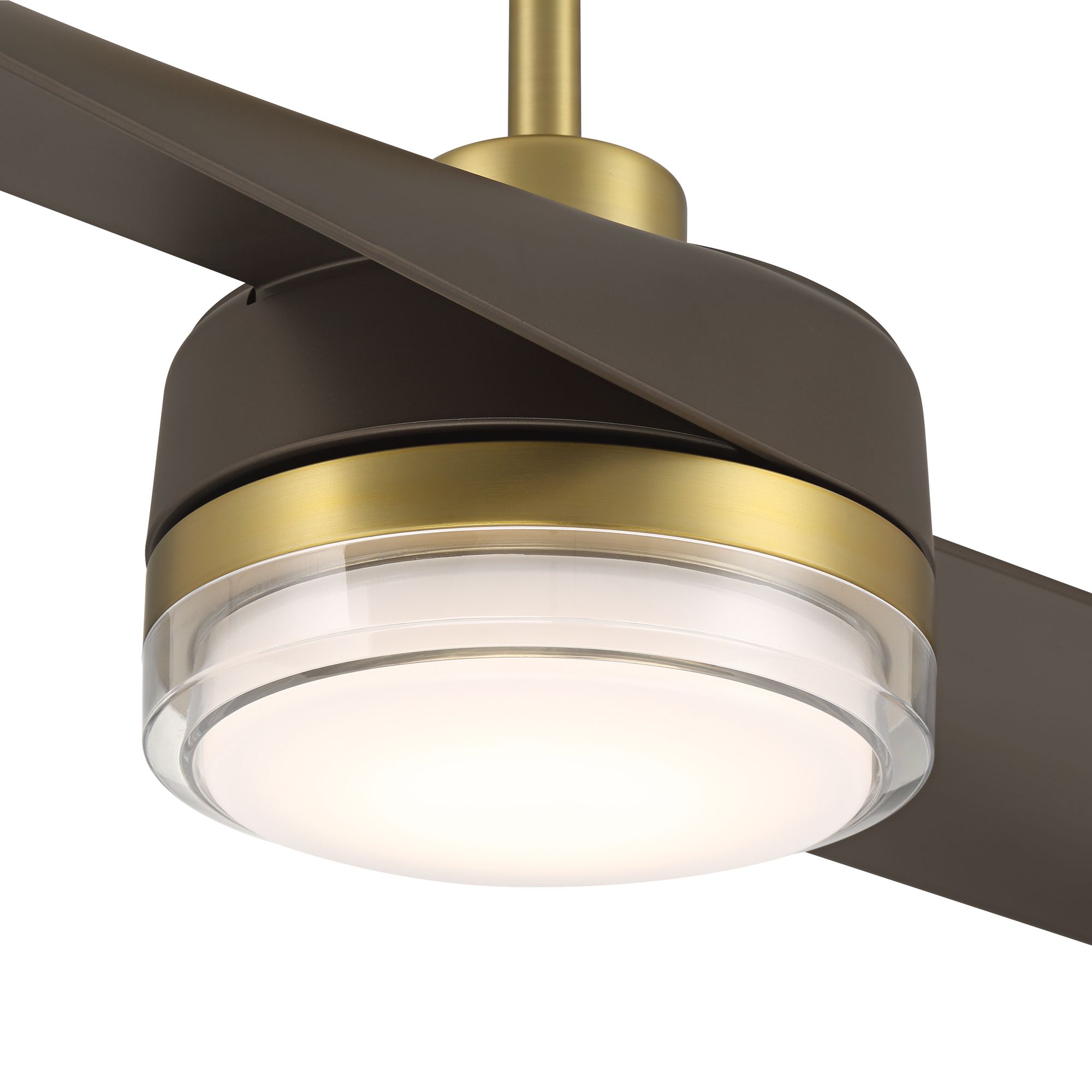 Image 4 52" Casa Vieja Linea Brass and Bronze Indoor/Outdoor LED Ceiling Fan more views