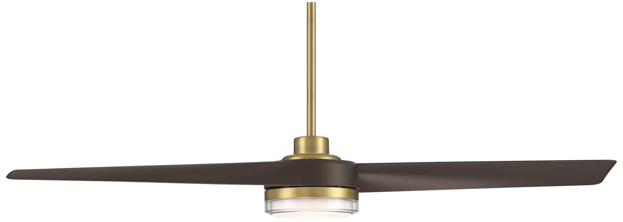 52" Casa Vieja Linea Brass and Bronze Indoor/Outdoor LED Ceiling Fan in scene