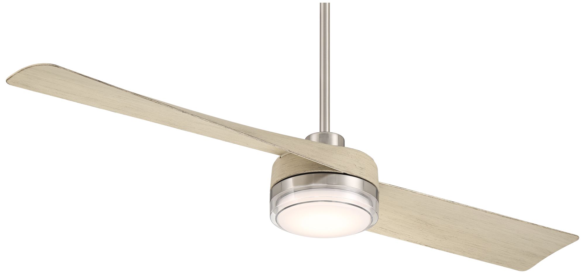 Image 3 52" Casa Vieja Linea Nickel and Wood Indoor/Outdoor LED Ceiling Fan