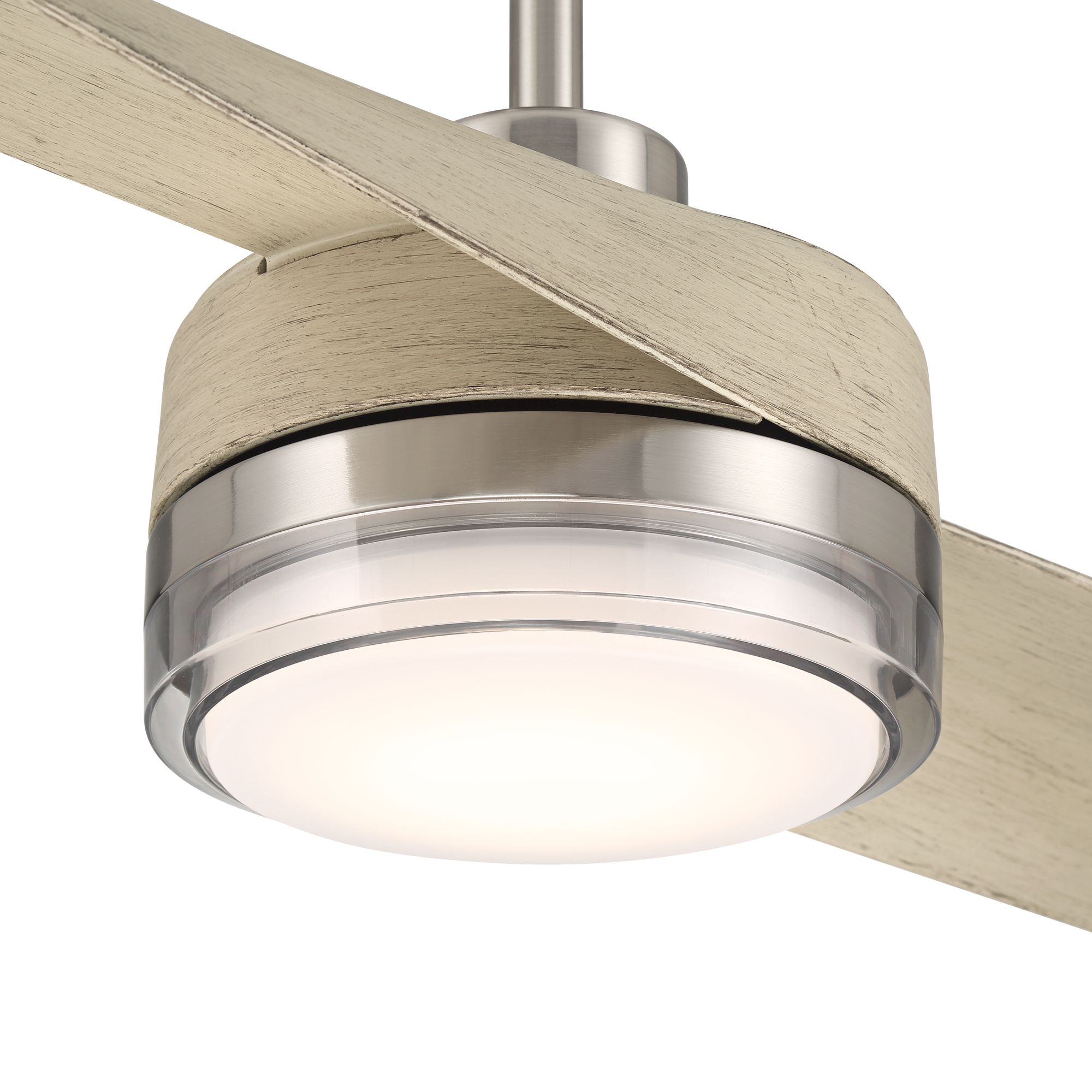 Image 4 52" Casa Vieja Linea Nickel and Wood Indoor/Outdoor LED Ceiling Fan more views