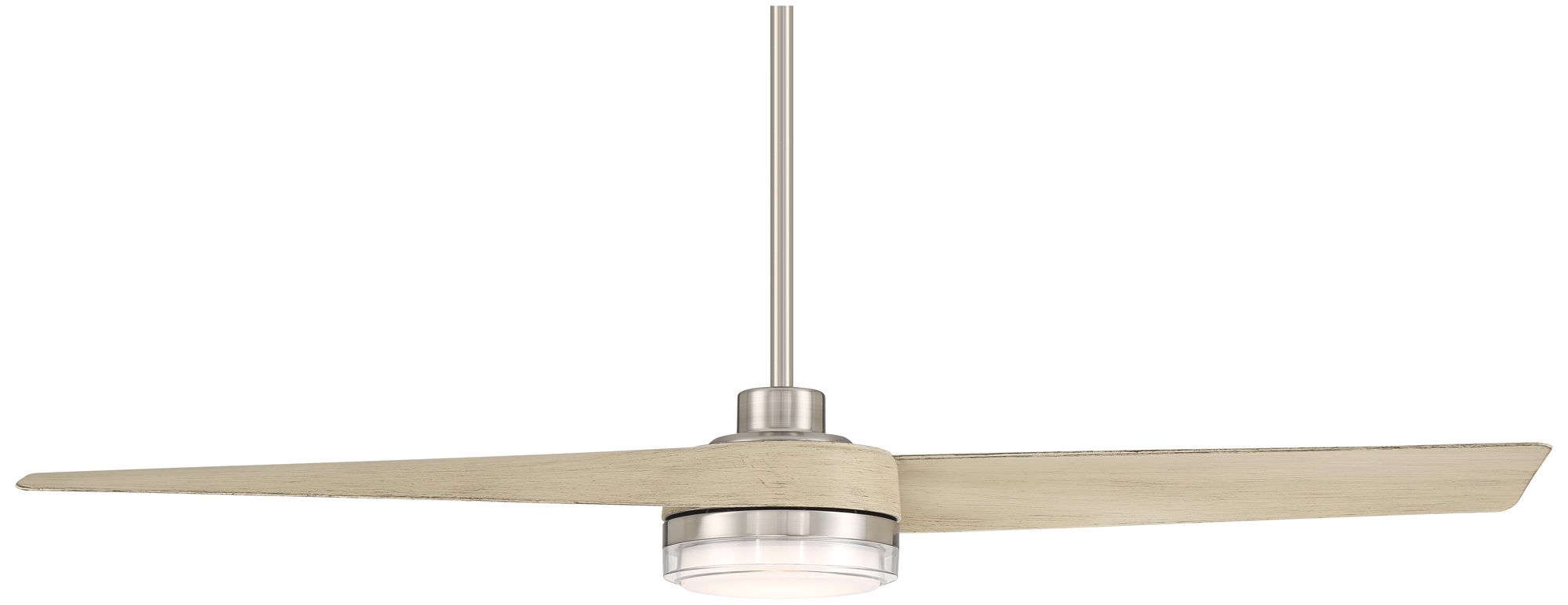 52" Casa Vieja Linea Nickel and Wood Indoor/Outdoor LED Ceiling Fan in scene