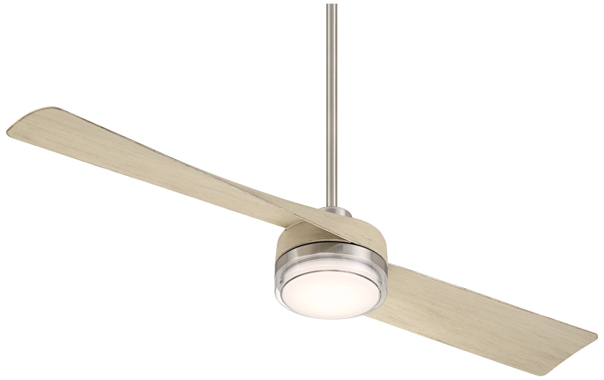 52" Casa Vieja Linea Nickel and Wood Indoor/Outdoor LED Ceiling Fan in scene